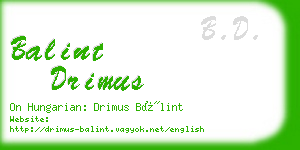 balint drimus business card